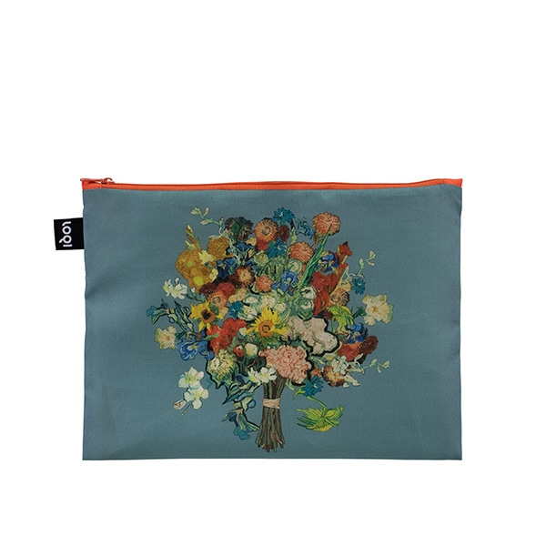 LOQI VINCENT VAN GOGH |[` uVGM 50th Anniversary Bouquet / Flower Pattern Blue Canvasv