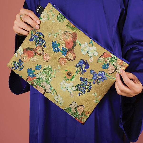 LOQI VINCENT VAN GOGH |[` uVGM 50th Anniversary Bouquet / Flower Pattern Blue Canvasv