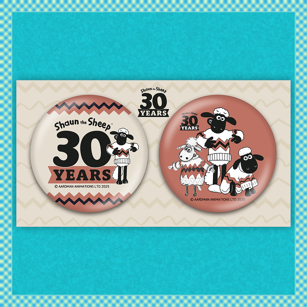 ひつじのショーン　缶バッジ2個セット　30周年記念　ショーン