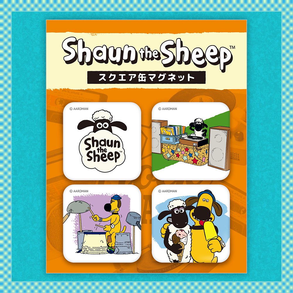 ひつじのショーン　スクエア缶マグネット