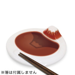 富士山醤油皿 赤富士